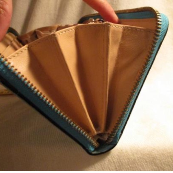 Turquoise Wellesley Neda Leather ZipAround Wallet - Picture 10 of 10